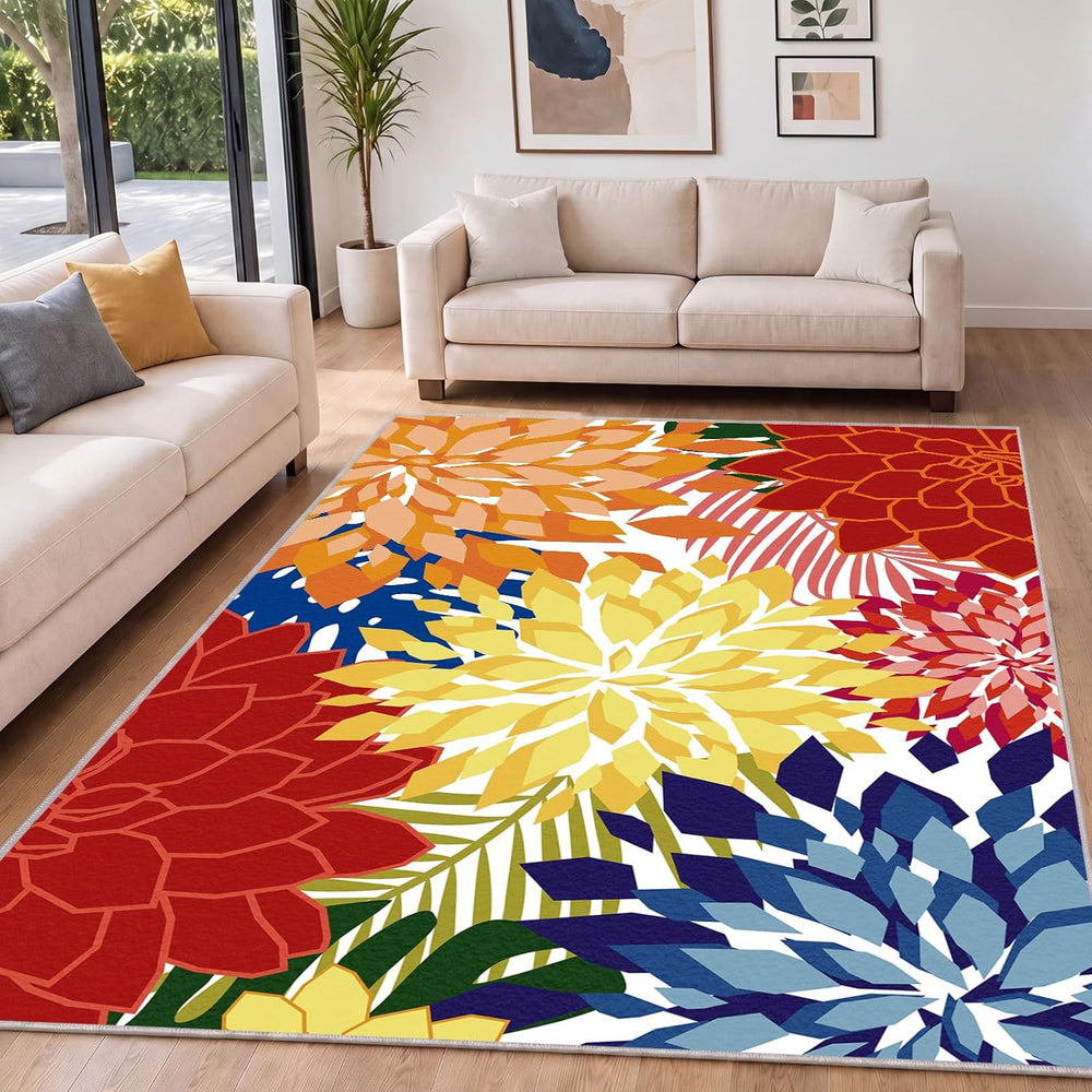 ZonLi 5x8 Area Rug for Living Room, Washable Rugs for Bedroom