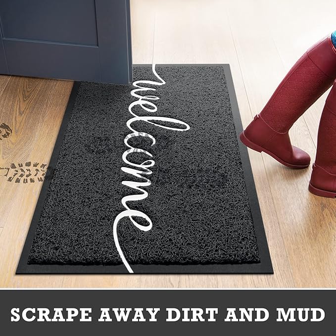 CozyBounty Black Door Mat Welcome Mats Outdoor Indoor Non-Slip Doormat - Image 7