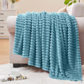 BEDELITE Fleece Throw Blanket for Couch – 3D Ribbed Jacquard Soft and Warm by BEDELITE