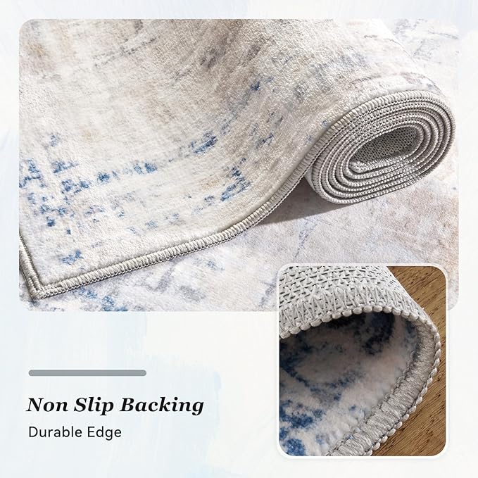 6 x 9 Area Rugs for Living Room, Machine Washable Non Slip Rug Ultra Soft Low - Image 4