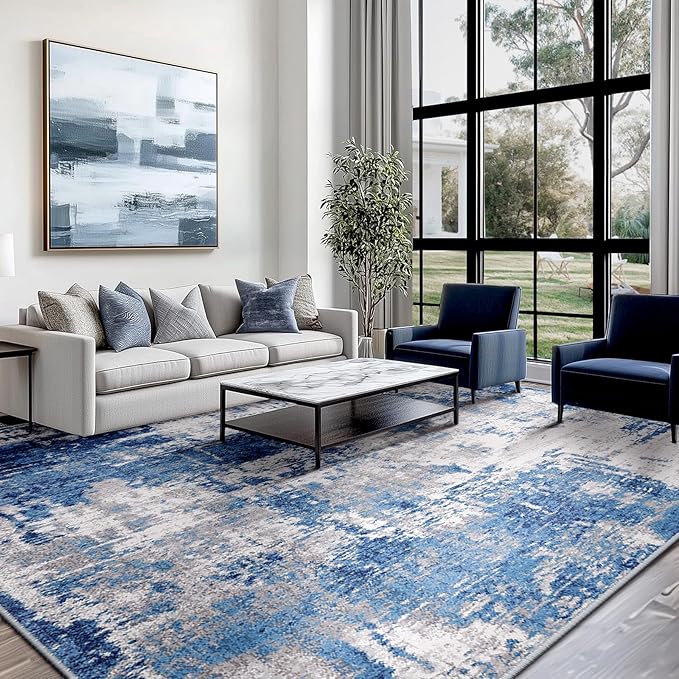 Washable Area Rugs 6'x9' Non-Slip Modern Abstract Soft - Image 9