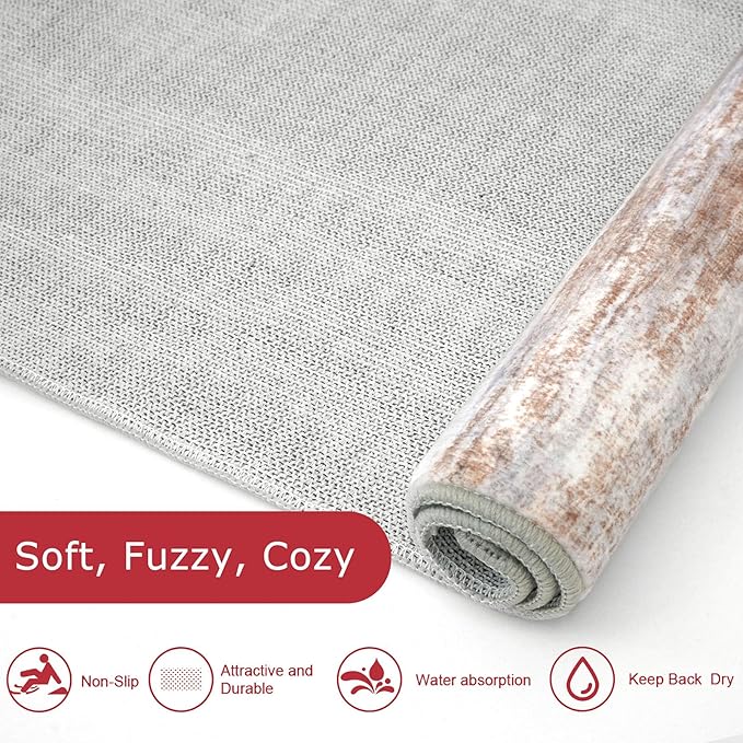 KOZYFLY Kitchen Runner Rug for Hallway Non-Slip Modern Abstract Runner Rug 2x5 - Image 6