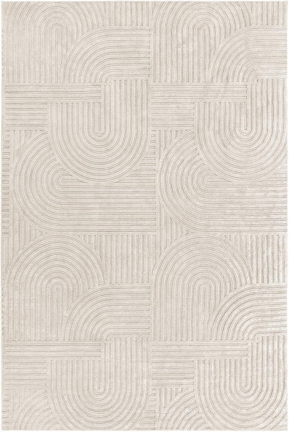 Pauwer 6x9 Area Rugs for Living Room, Modern Non Slip Washable Rug, Beige