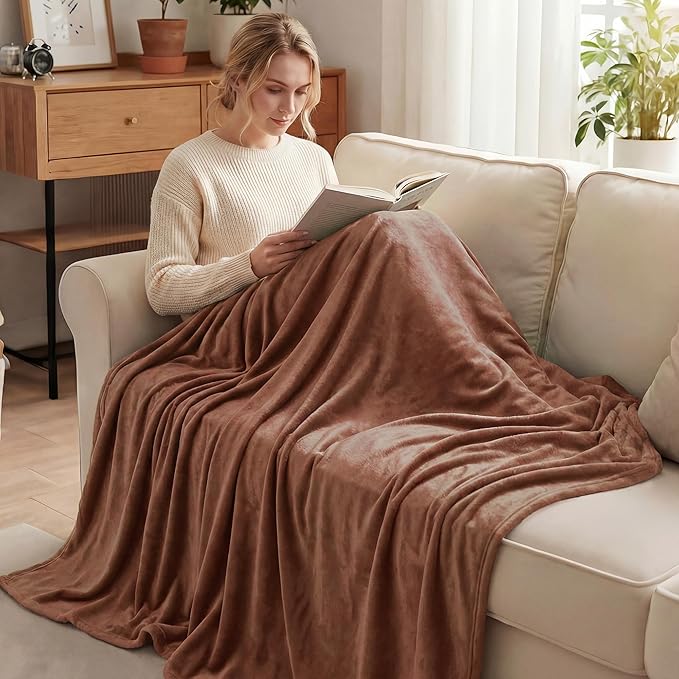 Exclusivo Mezcla Twin Size Flannel Fleece Velvet Plush Bed Blanket as Bedspread - Image 2