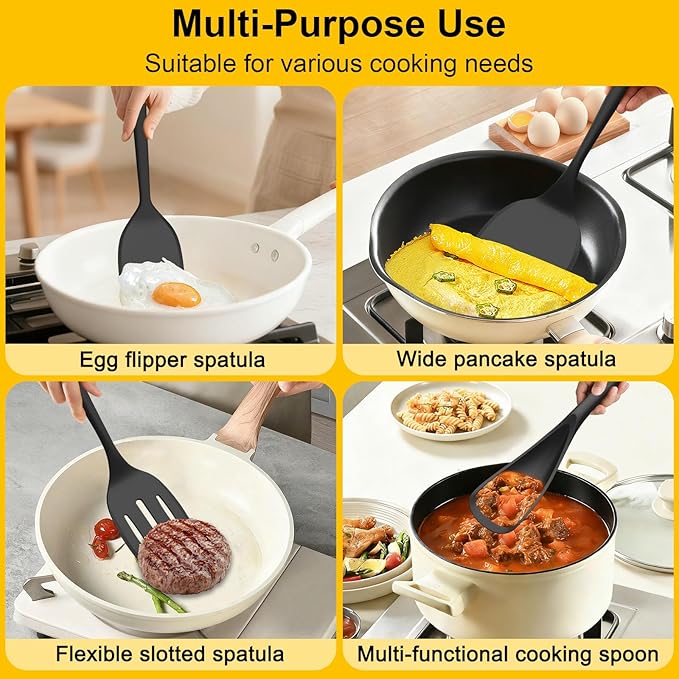 Beijiyi Silicone Spatula Set of 4, 600°F Heat Resistant, BPA Free Kitchen - Image 6