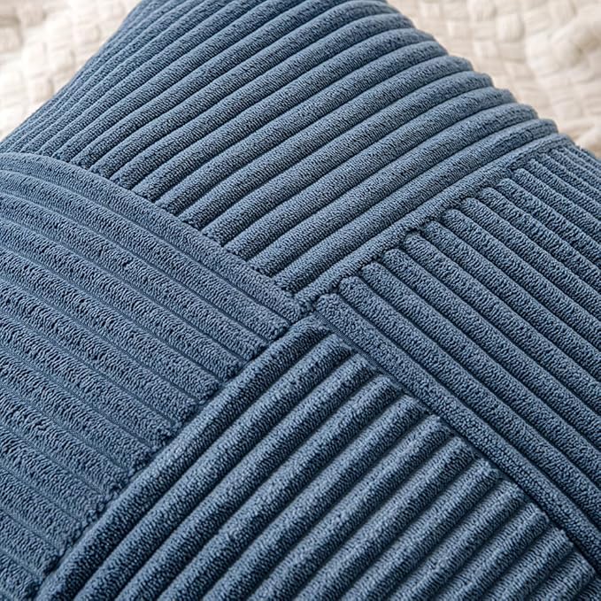MIULEE Blue Decorative Euro Sham Pillow Covers 24x24 Inch - Image 2