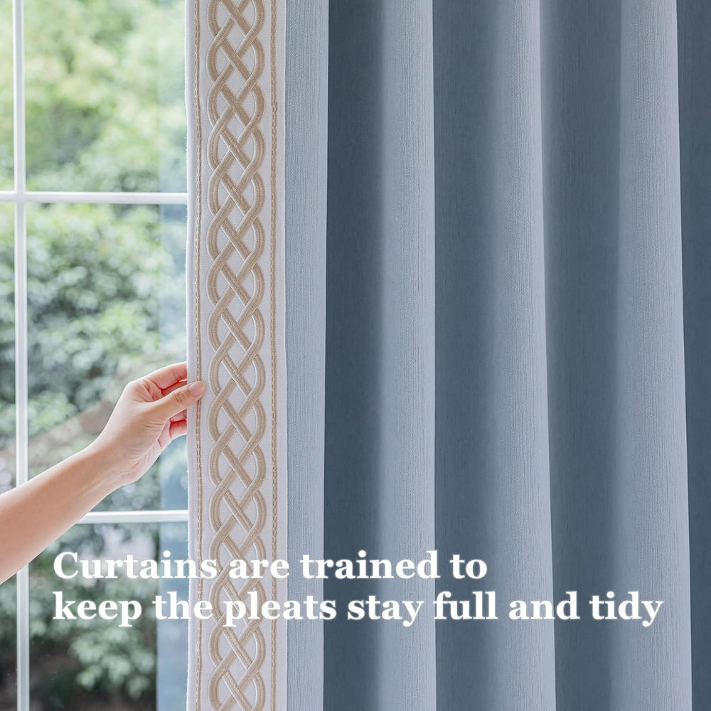 VisionaryHomeDesign X Kinsey Walsh Blue Cotton Blend Curtains 50Wx96L