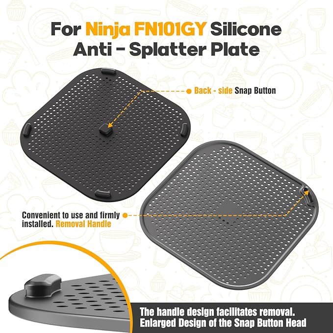 2 PCS Silicon Splatter Shield for Ninja Crispi Air Fryer Heat-Resistant Splash - Image 4