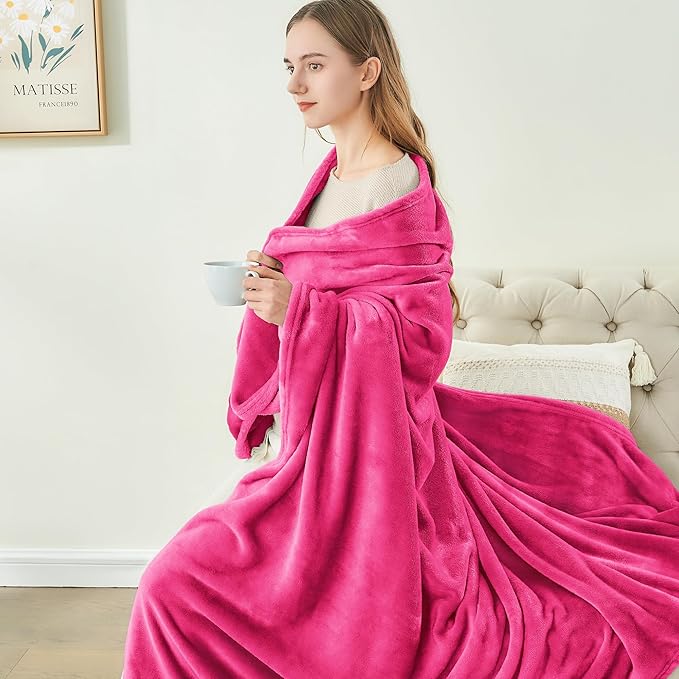 BEDELITE Fleece Blanket Hot Pink Valentines Throw Blanket - Image 6