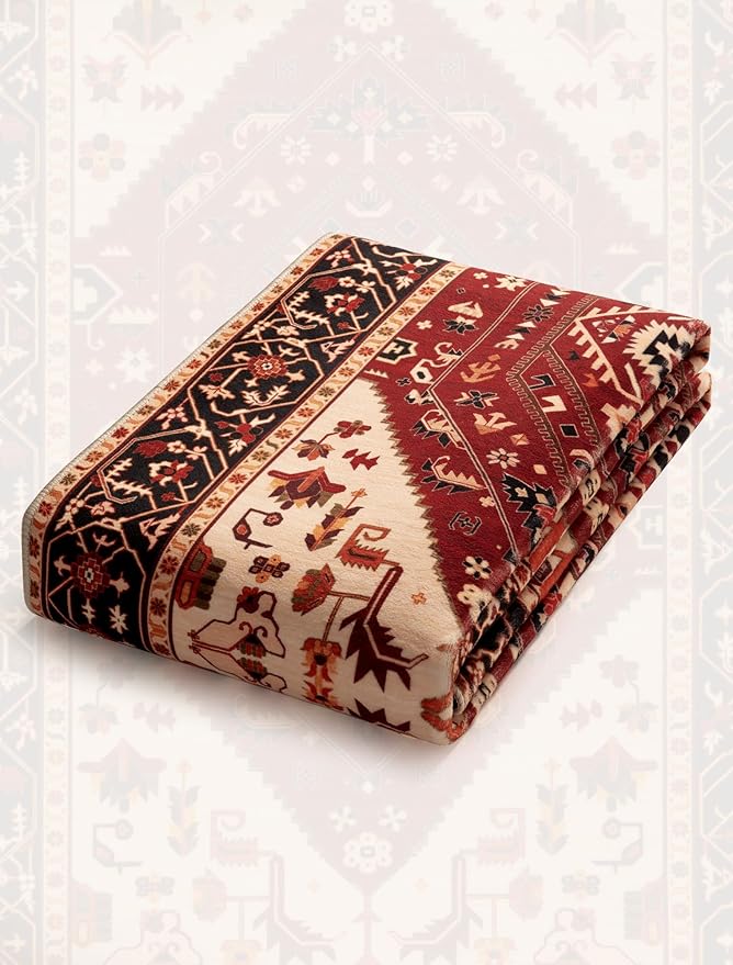 SERISSA Runner Rug for Hallways, Long Boho Rug Vintage Red Black Hallway Stair - Image 7