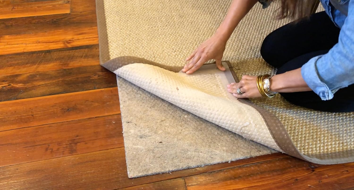 Carpet Curl Stopper Rug Gripper for Corners & Edges – Heavy-Duty Anti-Curl Support, Ultra-Slim Rug-Side Adhesive, Prevents Lifting & Tripping, Floor-Safe, Indoor & Outdoor Use, Pack of 4