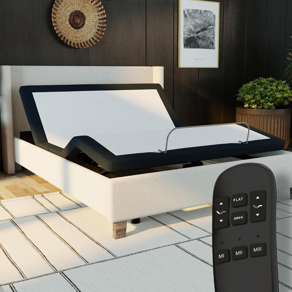 Blissful Nights King e3 Adjustable Bed Base Frame with Head and Foot Incline,...