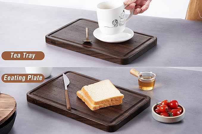 AZRHOM Small Walnut Wood Cutting Board - Image 4