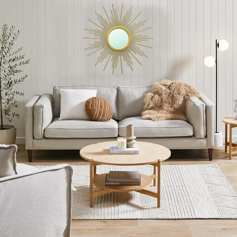 24'' Gold Sunburst Wall Mirror Boho Home Decor Mordern Round Hanging ...