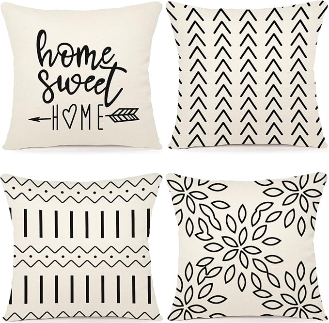 YCOLL Pillow Covers 20x20 Set of 4, Modern Sofa Throw Pillow Cover, Decorative by PillowCoversExpert