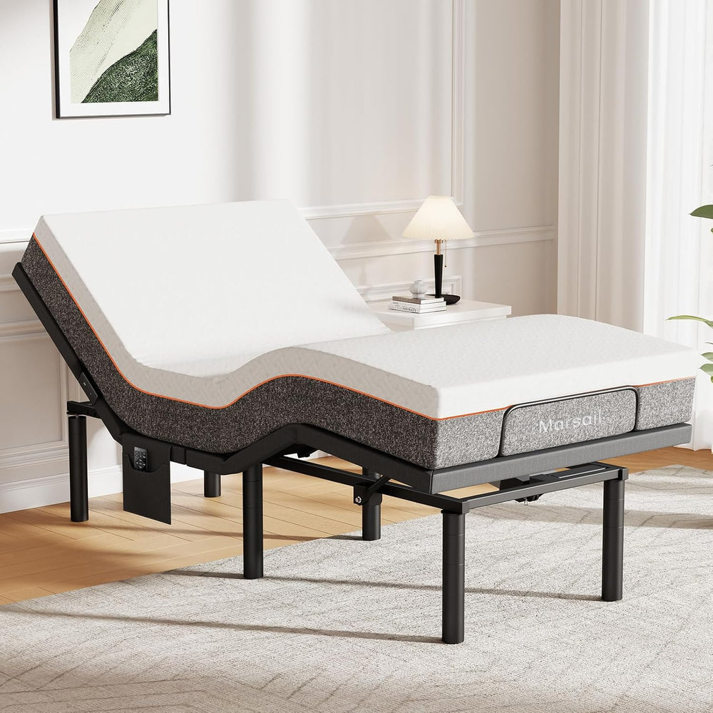 Marsail MS01 Twin XL Adjustable Bed Base Frame, 4 Ports USB A&C Adjustabl...