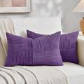 Fancy Homi 2 Packs Purple Long Lumbar Decorative Throw Pillow Covers 16x24 Inch by Fancy+Homi