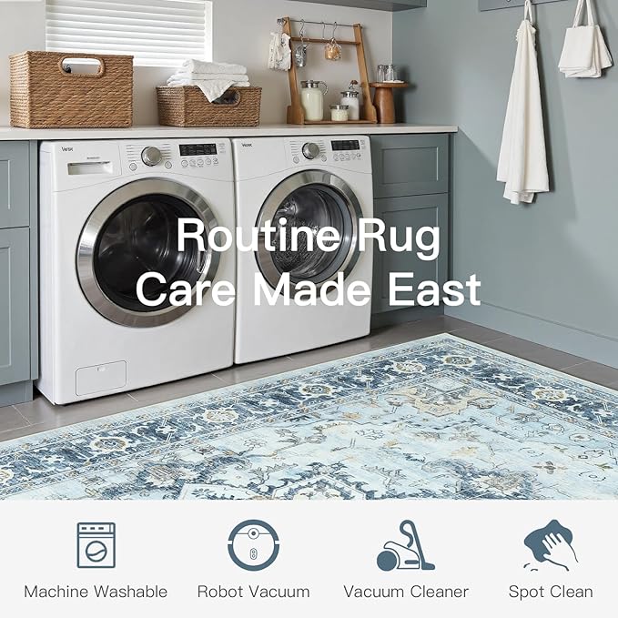 Lofus 9x12 Area Rugs for Living Room, Machine Washable Non-Slip Area Rug - Image 4