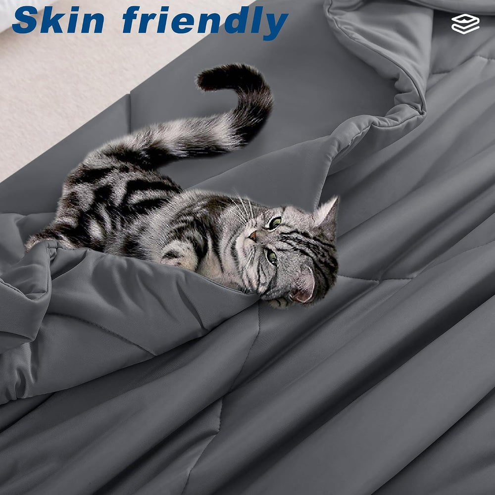 Cooling Comforter Queen Size, Double-Sided Cold Tech Fabric Quilted Bed Comfo...