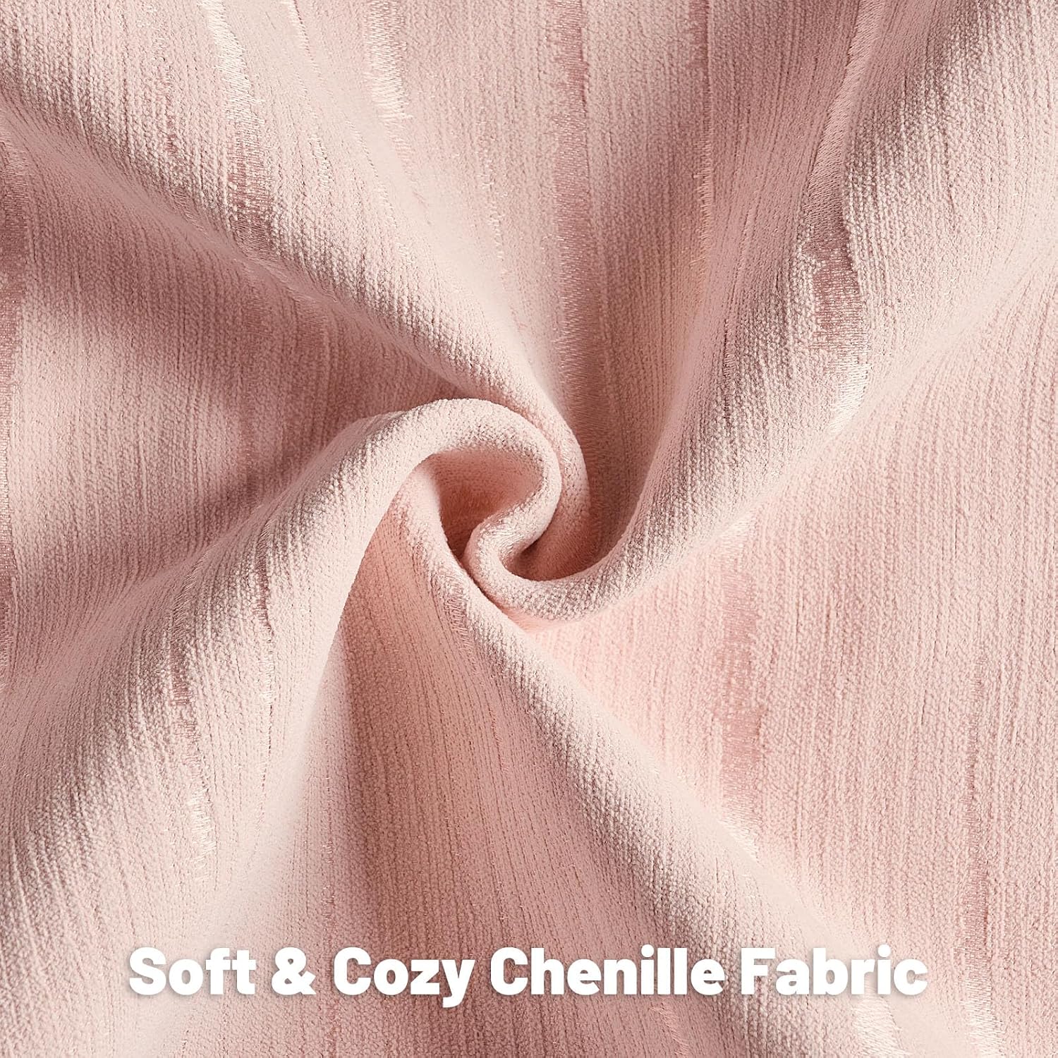FUTEI Pack of 2 Chenille Striped Throw Pillow Covers 20x20 Inch,Pink | Soft Embossed Striped Decorative Pillow Covers,Hidden Zipper,Machine Washable,Colorfast,for Sofa Bed Living Room
