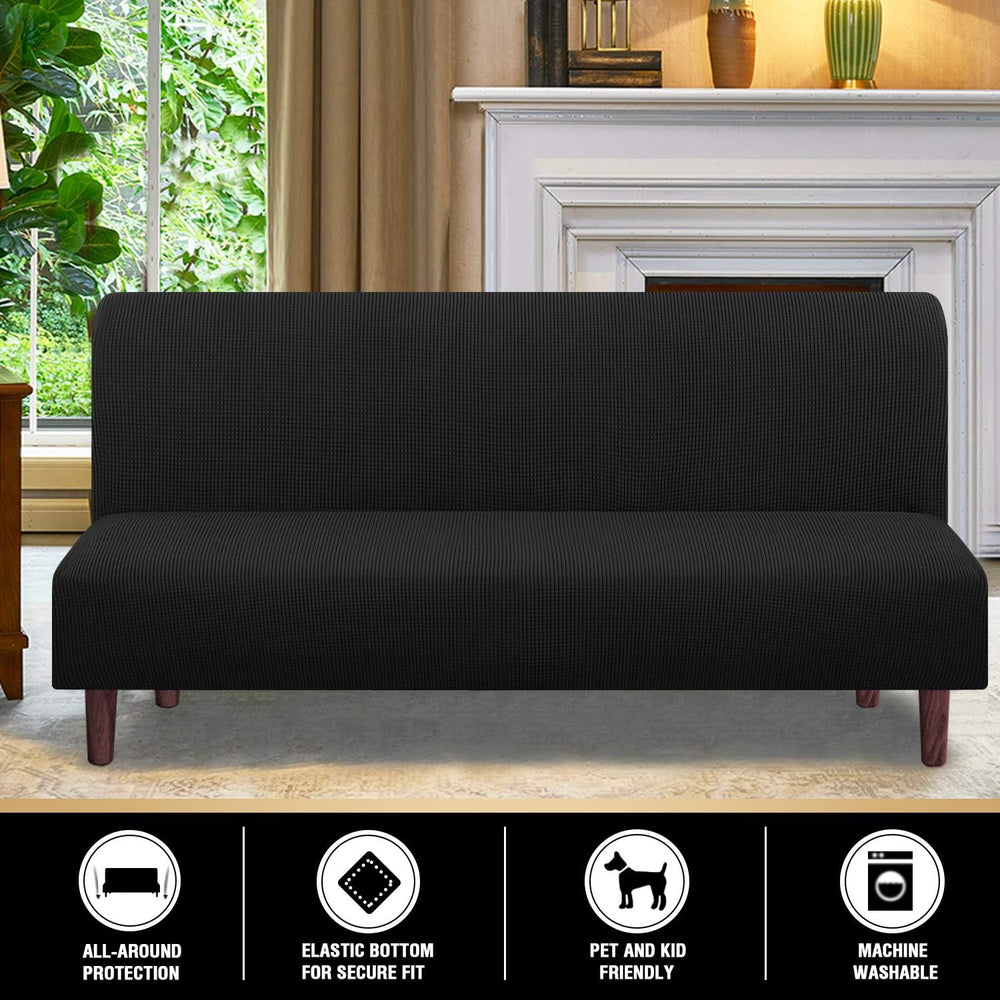 PrinceDeco Stretch Armless Futon Cover Futon Slipcover Full Queen Size Futon ...