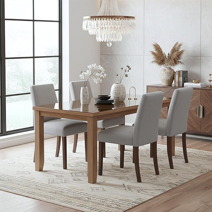 Dining Chairs Set of 4, Modern Dining Room Chairs with Wooden Legs, Upholster...