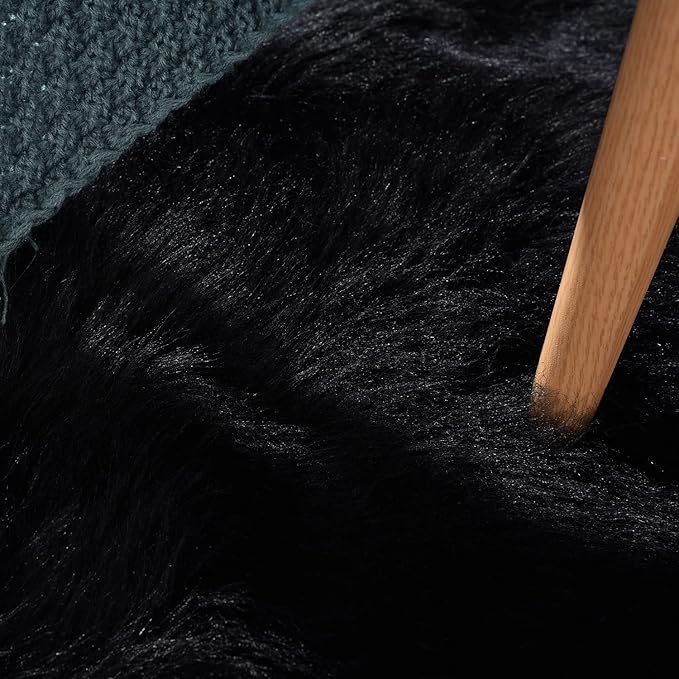 ORINOVA Black Fuzzy Washable Shaggy Area Rugs - Image 7