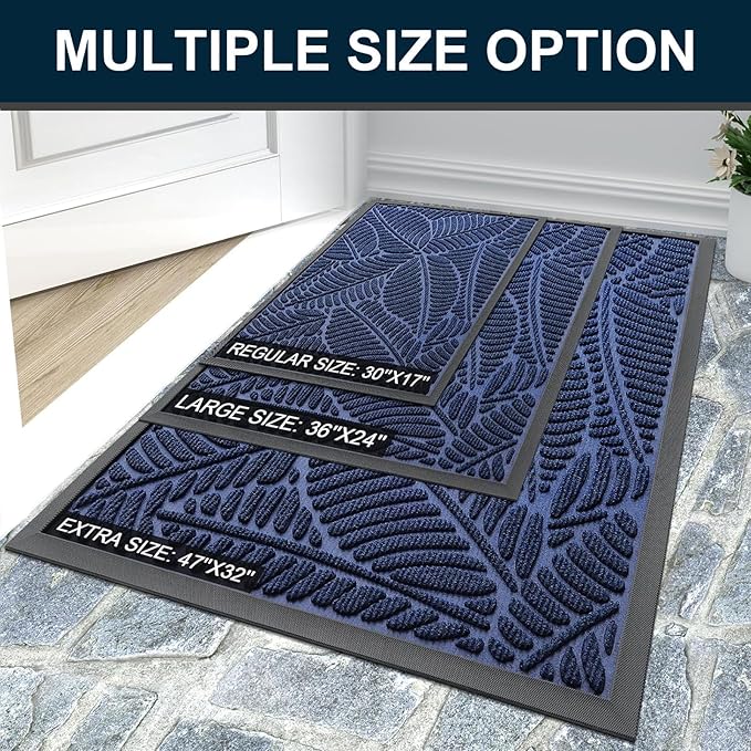 Colorxy Waterproof Doormat, Sturdy Natural Rubber Front Indoor Mat, Non Slip - Image 7