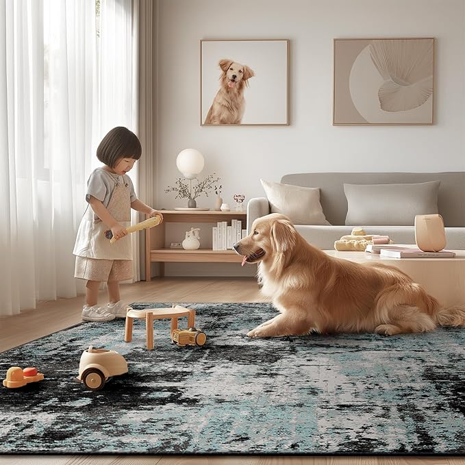 Washable Area Rugs 5'x7' Non-Slip Modern Abstract Soft - Image 4