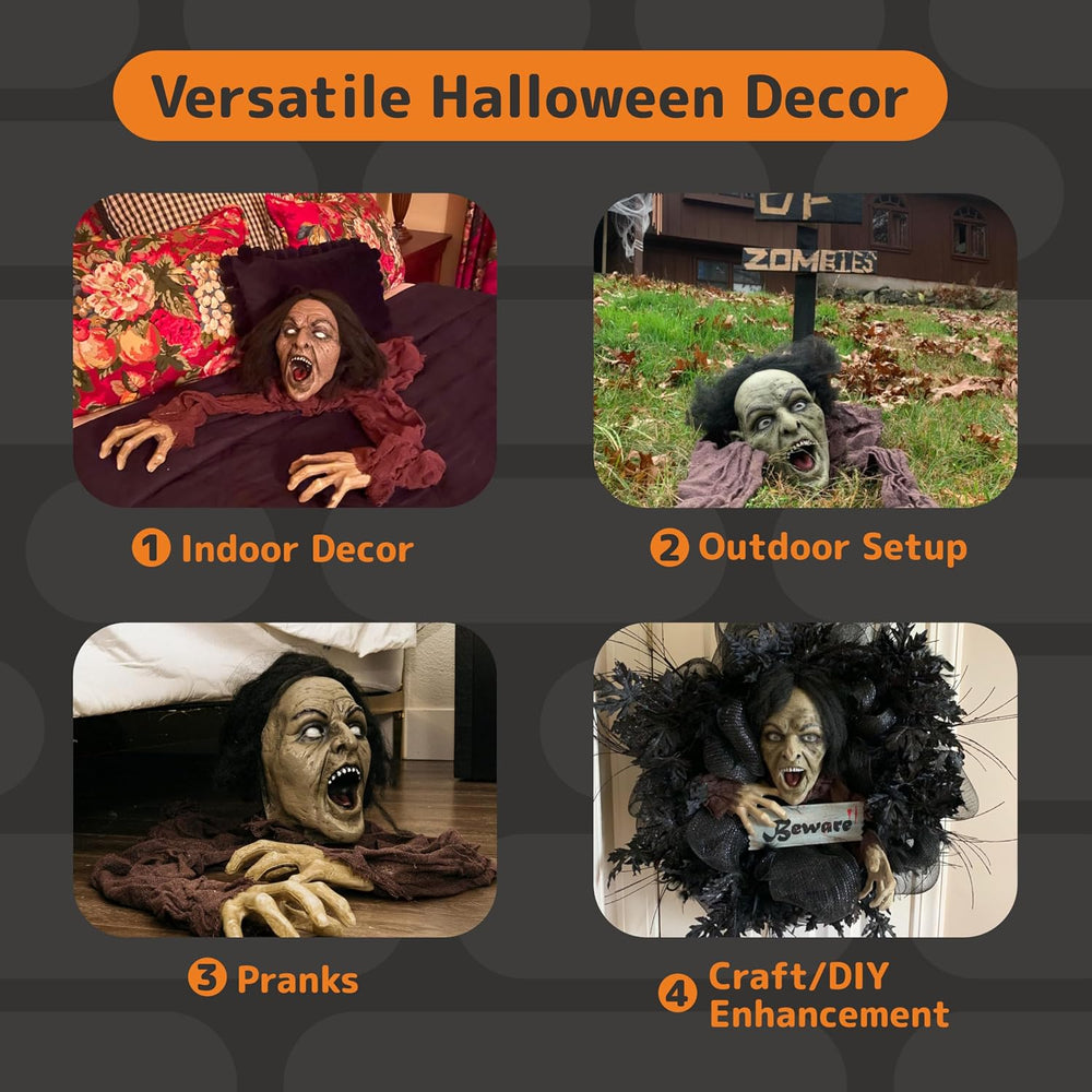 PREXTEX Crawling Zombie Halloween Decoration - Zombies Coming Out of Ground P...