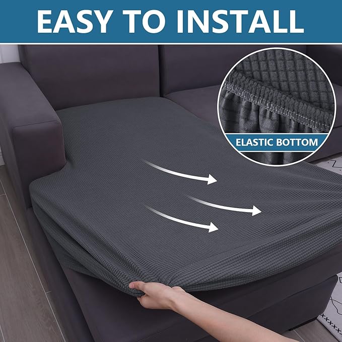 hyha Waterproof Sectional Couch Covers, Non Slip Sofa Couch Cushion Covers L - Image 5