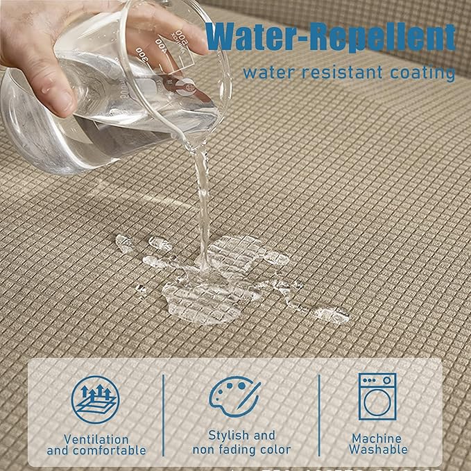 Water Repellent Couch Cushion Covers, Stretch Sofa Seat Slipcover Sets - Image 3