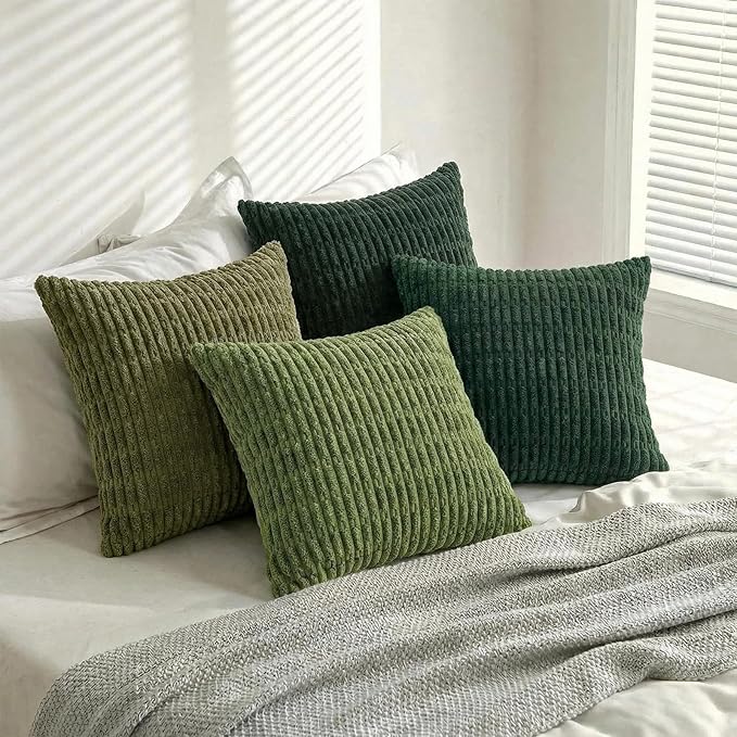 Fancy Homi Set of 4 Green Boho Decorative Throw Pillow Covers 16x16 Inch - Image 8