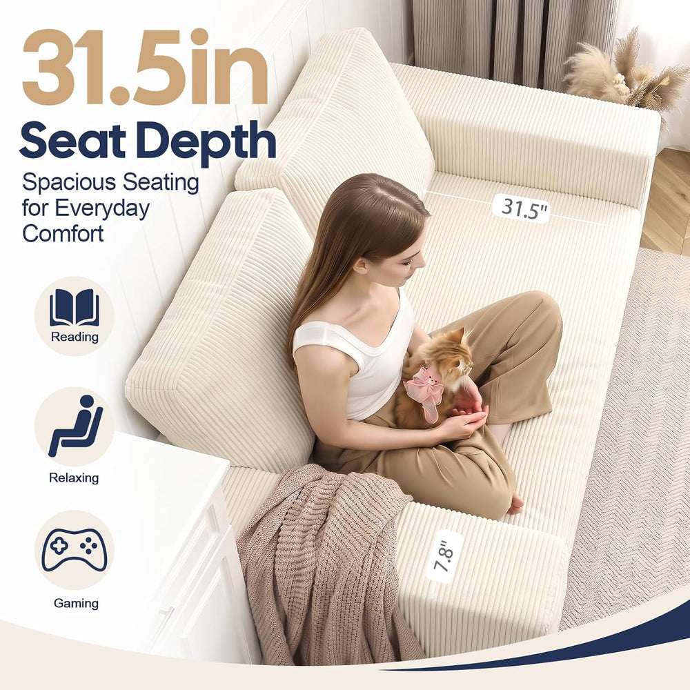 COMAX Futon Sofa Bed, Convertible Sofa Bed, Folding Boneless Couches