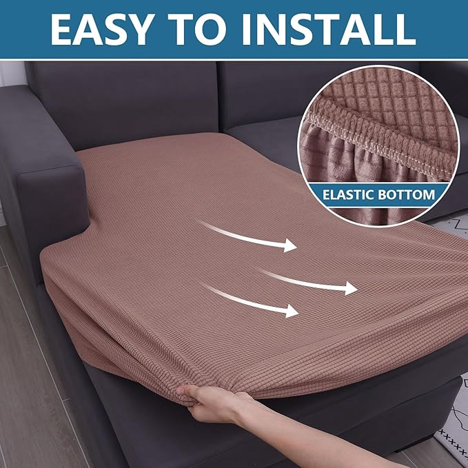 hyha Waterproof Sectional Couch Covers, Non Slip Sofa Couch Cushion Covers L - Image 8