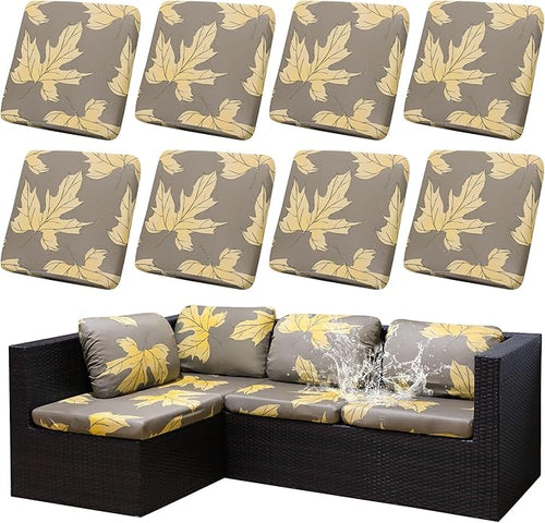 8Pcs Stretch Patio Cushion Covers Outdoor Cushion Cover, Jacquard Stretch by dreahoteztil