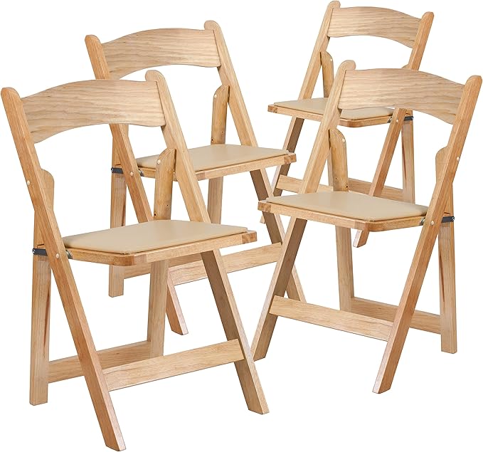 Flash Furniture Hercules Series Beechwood Folding Event Chairs with Padded Se...