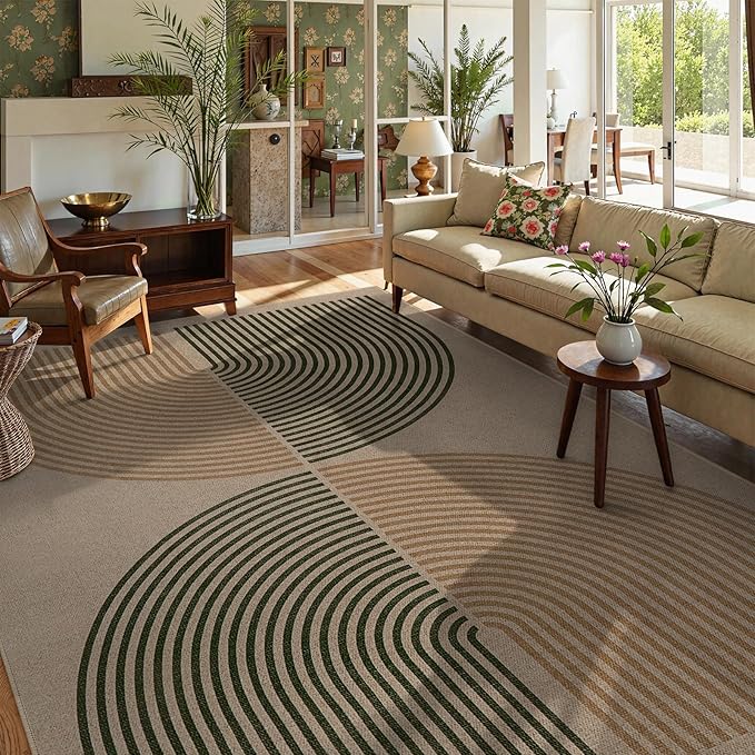 Lahome Enfys Modern Rainbow Outdoor Easy Jute Rug, Area Rugs 9x12 Living Room by Lahome