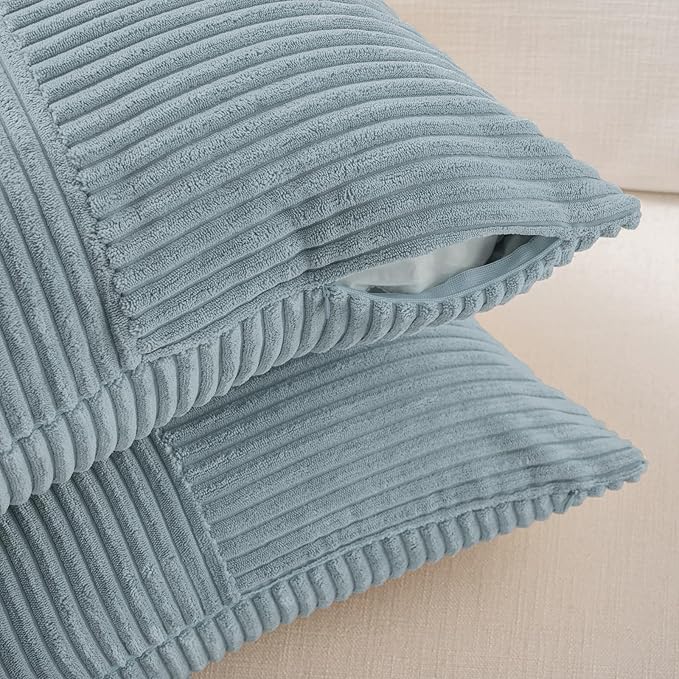 Fancy Homi Set of 2 Light Blue Samll Decorative Throw Pillow Covers 14x14 Inch - Image 3