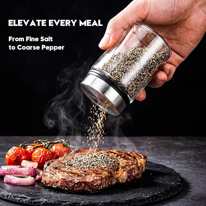 Shatterproof Glass Salt and Pepper Shakers Set Leak & Moisture Proof - Image 7