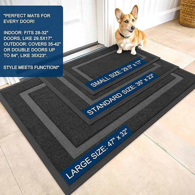 OLANLY Front Door Mat Indoor Outdoor Entrance, Waterproof All-Season, - Image 2