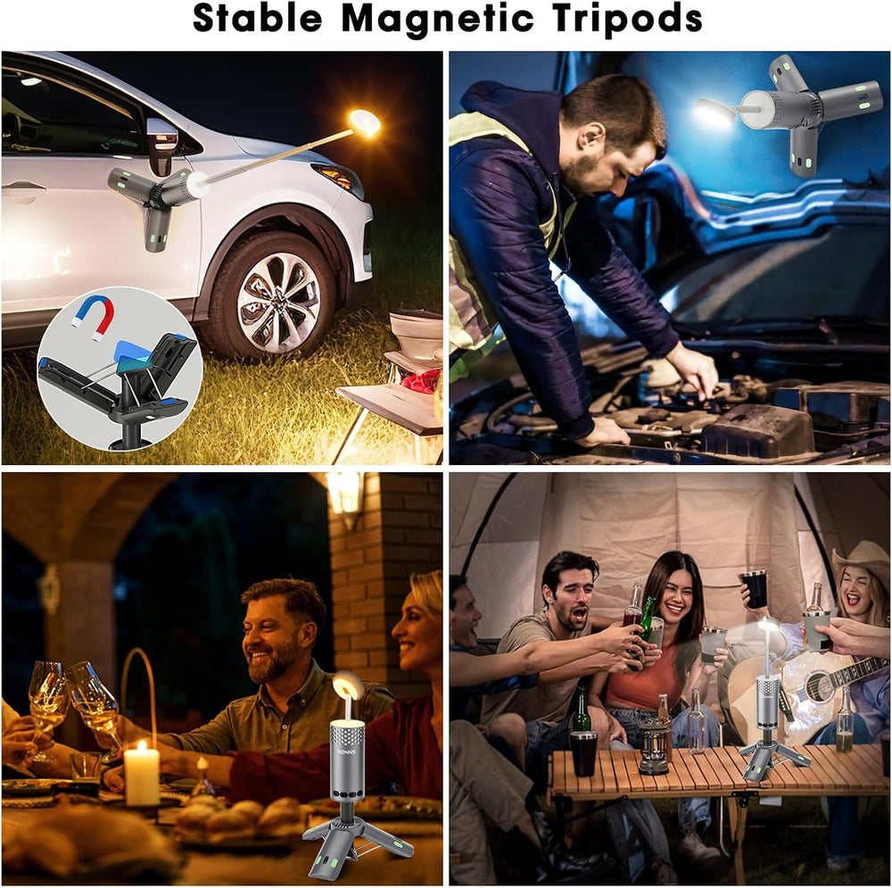 Rechargeable Camping Lights with Stand, Slate Gray