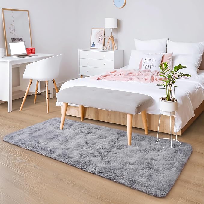 Chicrug Soft Runner Rugs for Bedroom Living Room Plush Fluffy Rug 2x10 Feet - Image 3