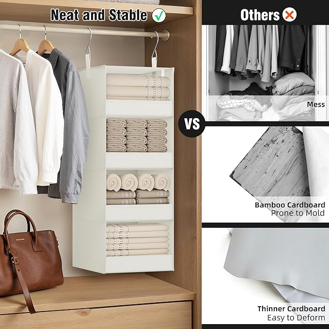 GRANNY SAYS 4-Shelf Hanging Organizer, Closet Hanging Shelves, Closet Hanging - Image 3