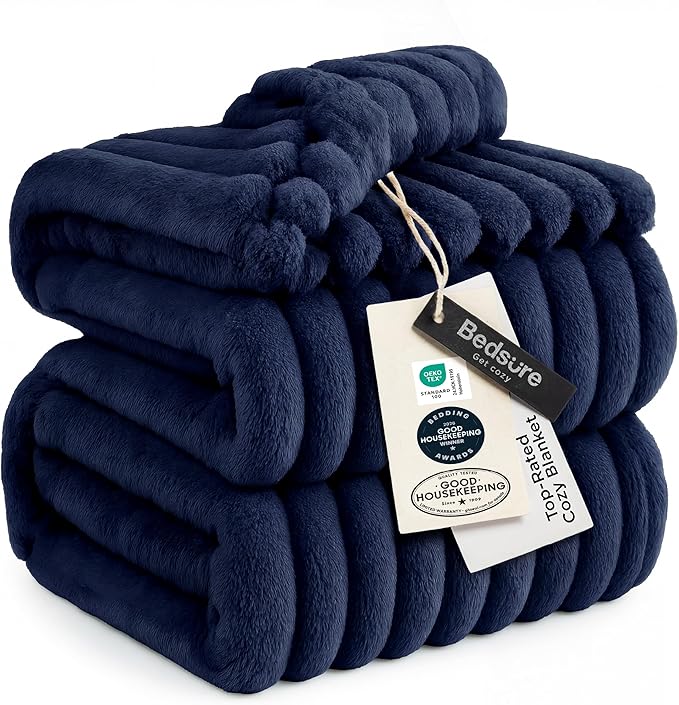 Bedsure GentleSoft Navy Blue California King Size Blanket by BEDSURE