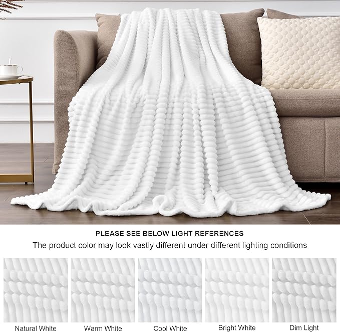 BEDELITE Fleece Blanket King Size – 3D Ribbed Jacquard Soft and Warm Decorative - Image 6