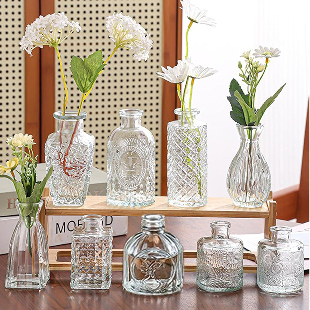 Small Glass Vases for Flowers, 32pcs Clear Mini Bud Vases in Bulk