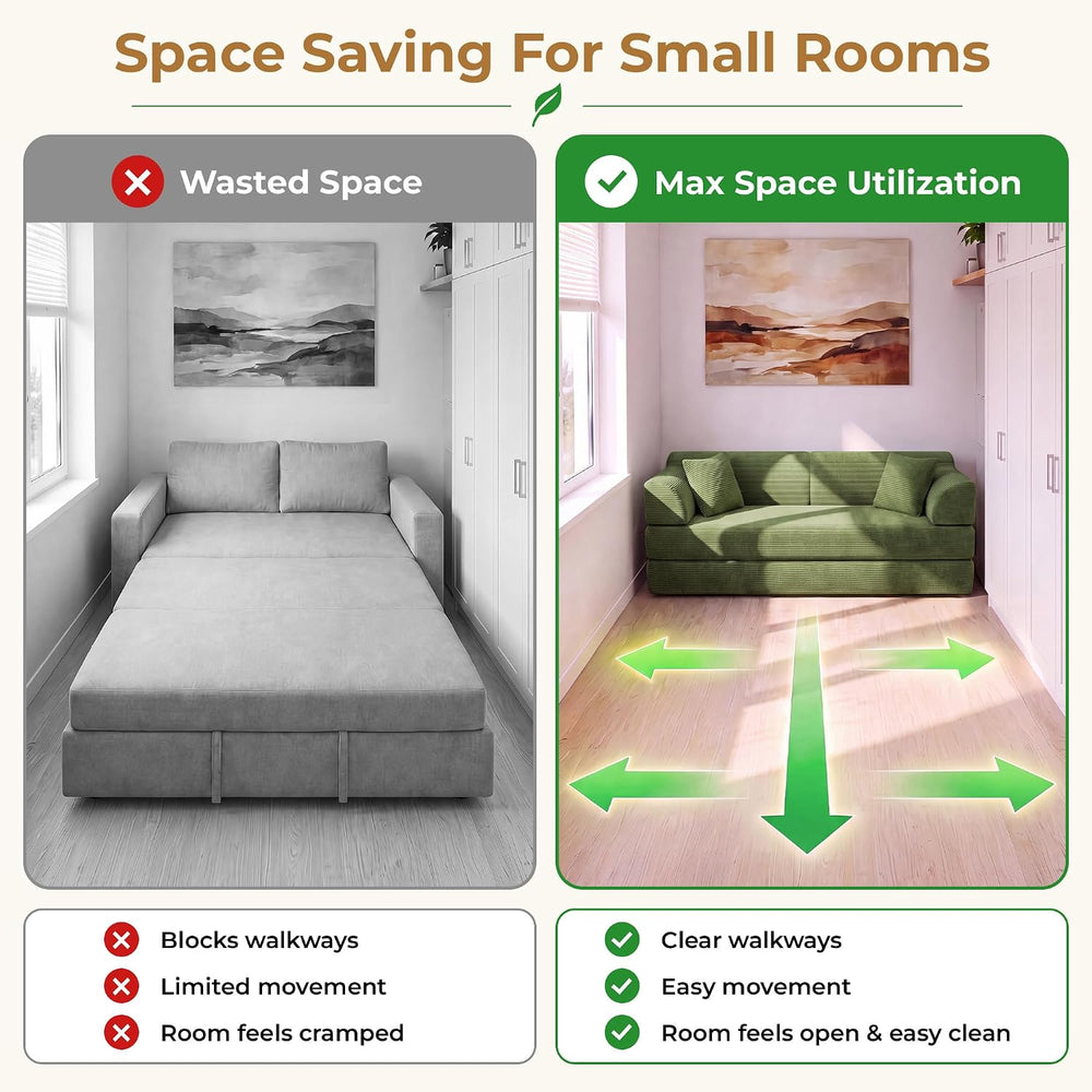 79'' Convertible Futon Sofa Bed, Boneless Couches for Living Room