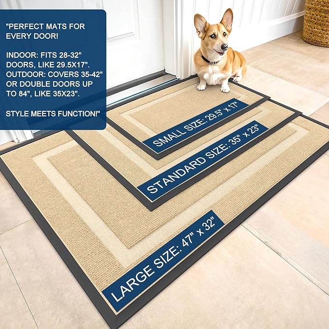 OLANLY Front Door Mat Indoor Outdoor Entrance, Waterproof All-Season, - Image 3