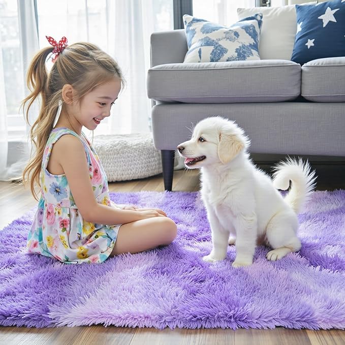 Super Soft Shaggy Area Rugs for Bedroom 4x6 Feet, Shaggy Plush Living Room Shag - Image 2
